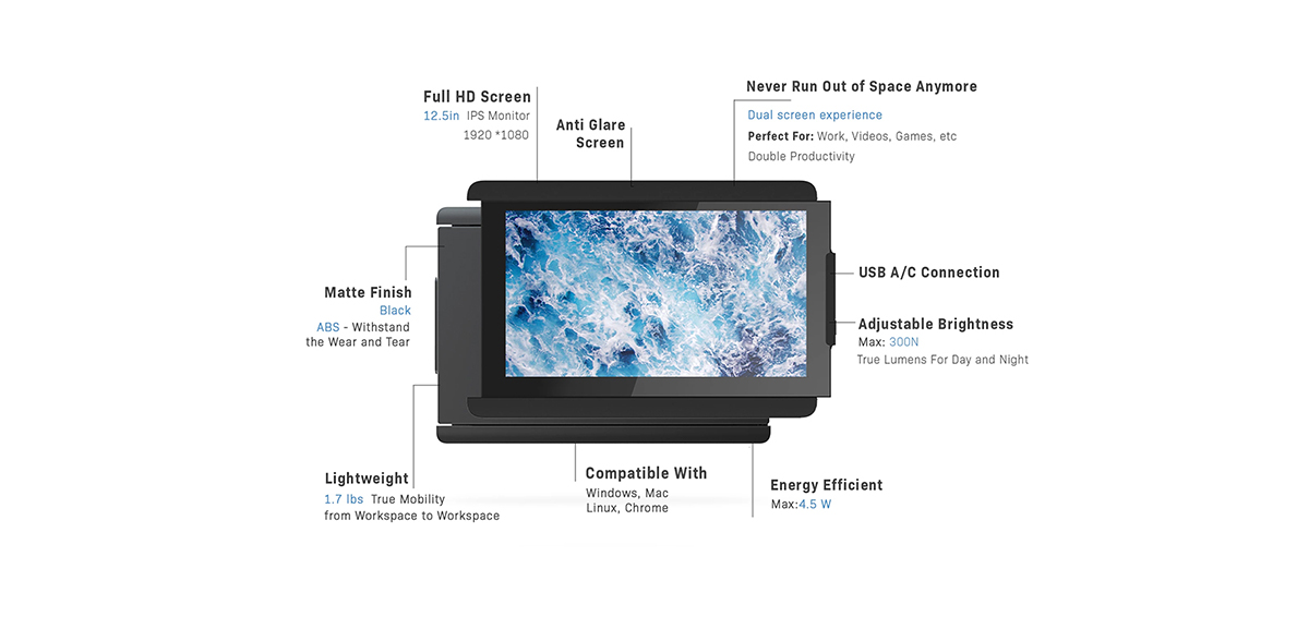 Mobile Pixels Duex Pro Dual Monitor For Laptops